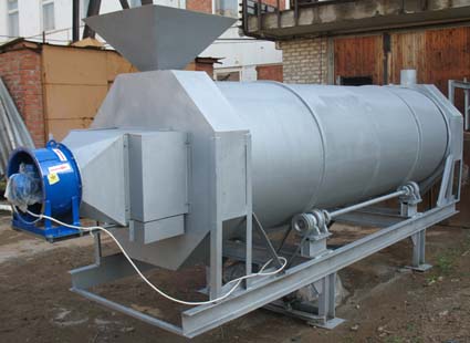барабанная зерносушилка СЗ-100 с электрическим теплогенератором, производительность 100-500кг/ч
